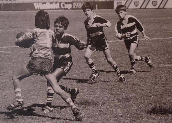 Footy players at La Perouse